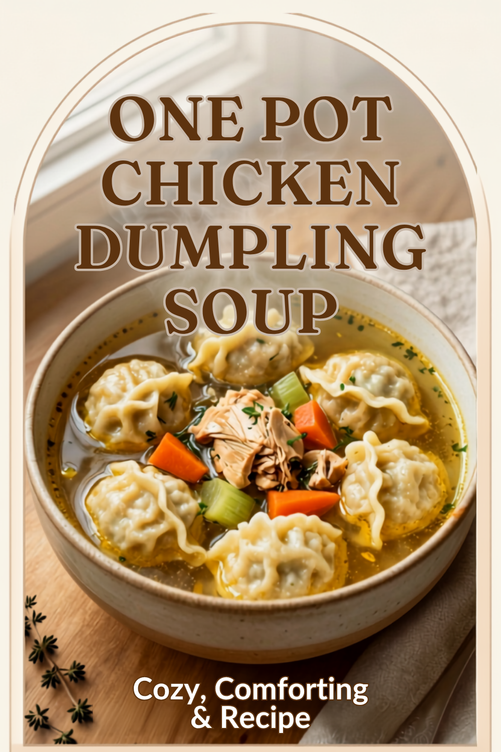 One-Pot Chicken Dumpling Soup Recipe Printable | Quick Weeknight Dinner Digital Download