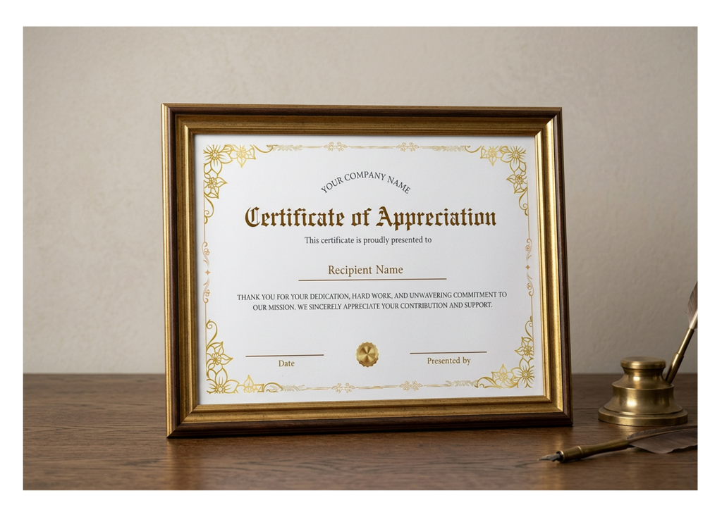 Certificate of Appreciation