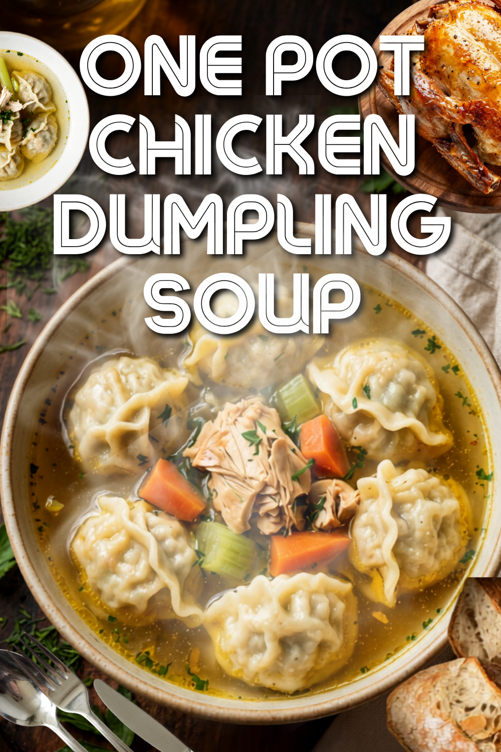 One-Pot Chicken Dumpling Soup Recipe Printable | Quick Weeknight Dinner Digital Download