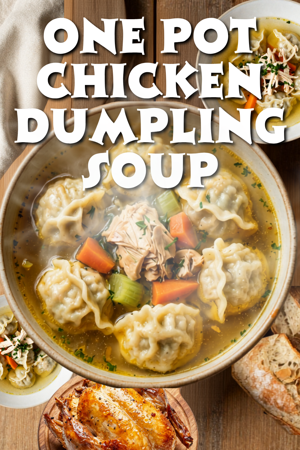 One-Pot Chicken Dumpling Soup Recipe Printable | Quick Weeknight Dinner Digital Download