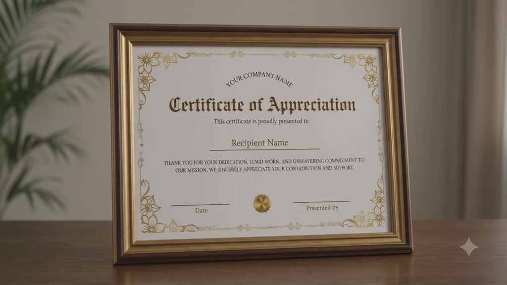 Certificate of Appreciation