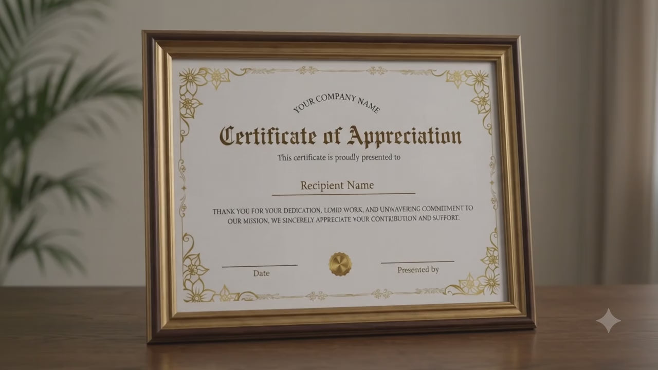 Certificate of Appreciation