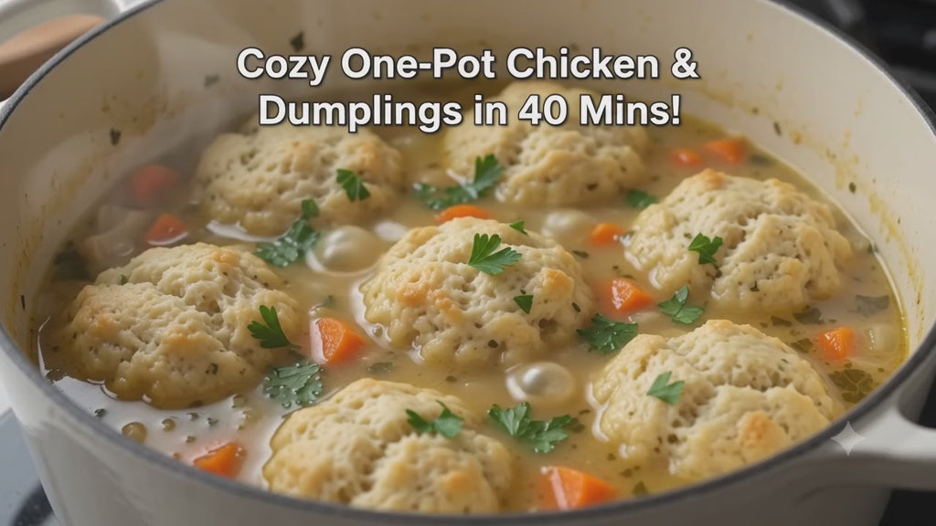 One-Pot Chicken Dumpling Soup Recipe Printable | Quick Weeknight Dinner Digital Download