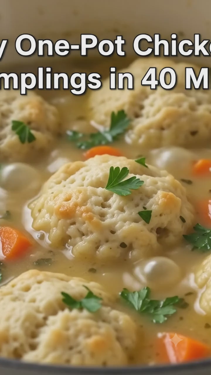 One-Pot Chicken Dumpling Soup Recipe Printable | Quick Weeknight Dinner Digital Download